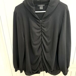 NATORI ous black zippered hooded sweatshirt jacket. Ladies XL